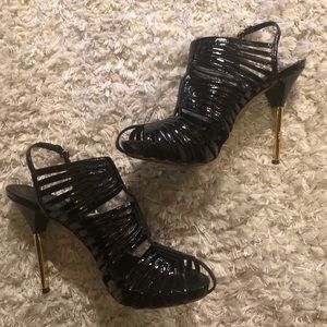 LOUIS VUITTON Patent Leather Sandal Pumps 38.5